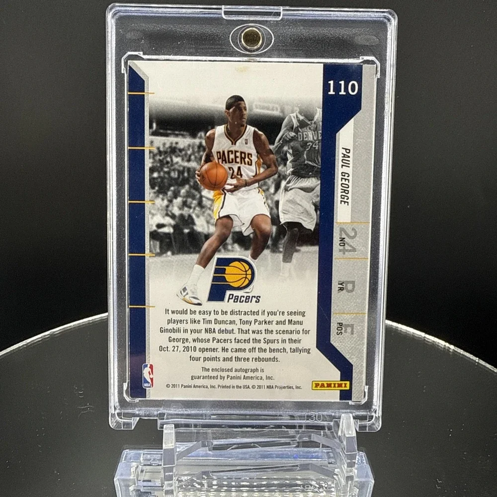 Panini 2010-11 Playoff Contenders Patches Paul George RC Auto Patch #110